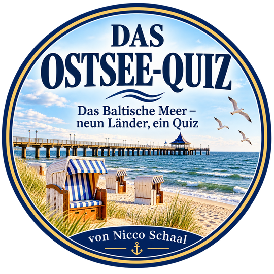 **192 Fragen · 16 Kapitel · 9 Länder** Das Baltische Meer – neun Länder, ein Quiz Entdecke die Ostsee von Deutschland bis Finnland – mit spannenden Fragen, überraschenden Fakten und jeder Menge Ostsee-Wissen.